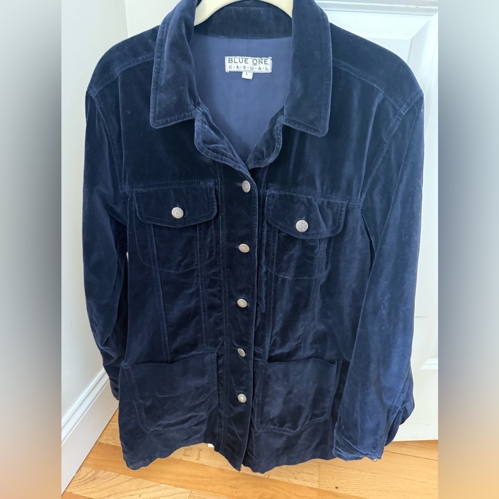 Great Navy Blue Velvet Jacket